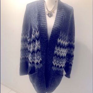 Sonoma Argyle Blue Long Sweater Knit Size XL